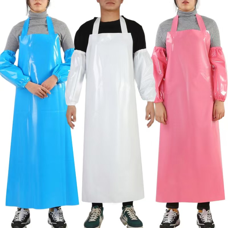 邦能之星TPU防水防油围裙耐酸碱不发硬围裙厨房干活软皮水产食品劳保围腰N510302高清大图