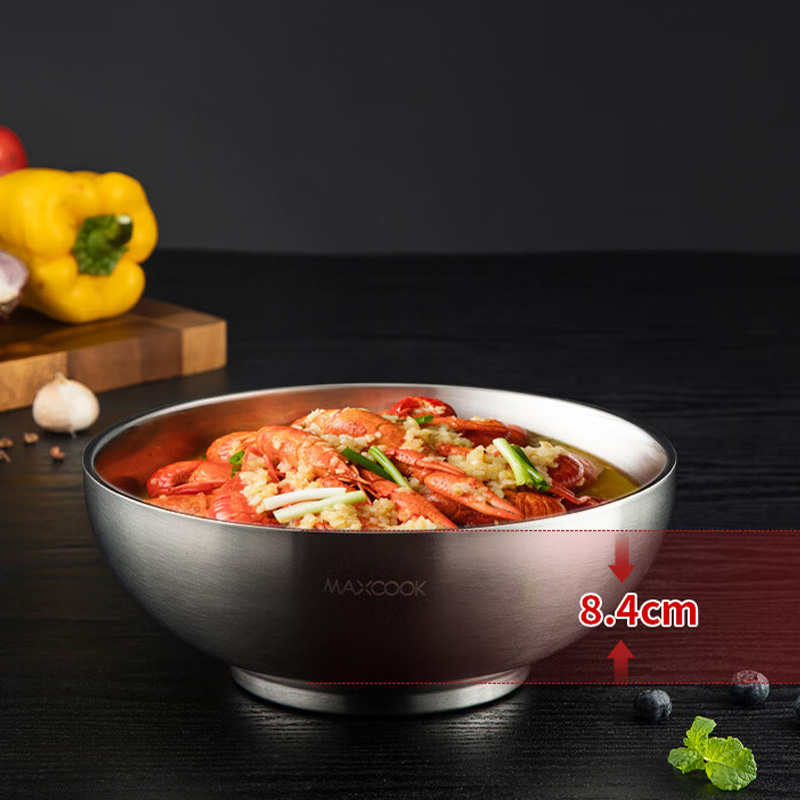 MAXCOOK美厨碗22cm316不锈钢双层防烫MCWA9898高清大图
