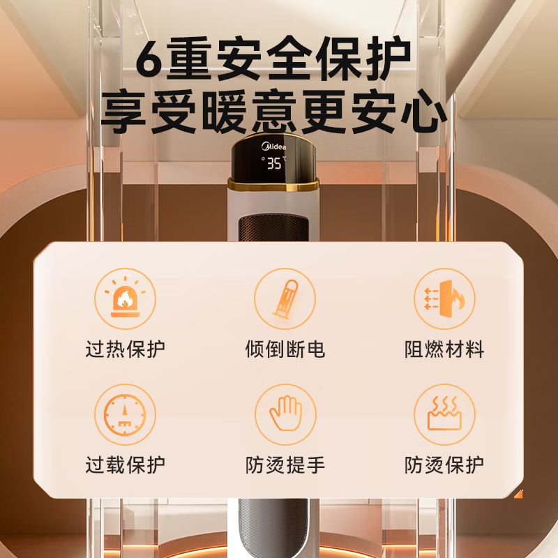 美的(Midea)家用节能静音速热取暖暖风机 NFT-GZR高清大图