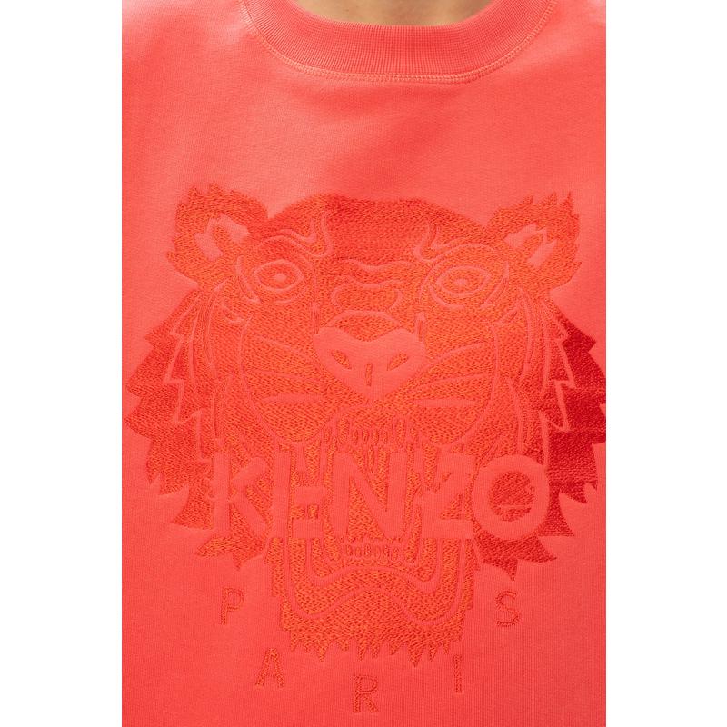 高田贤三(Kenzo)粉红虎头印花棉质圆领长袖运动卫衣女款休闲百搭高清大图