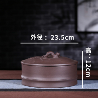 竹段二饼紫砂茶叶罐 不粉浆 宜兴紫砂茶叶罐陶瓷普洱七饼缸大号码存储茶盒密封米桶家用醒茶具