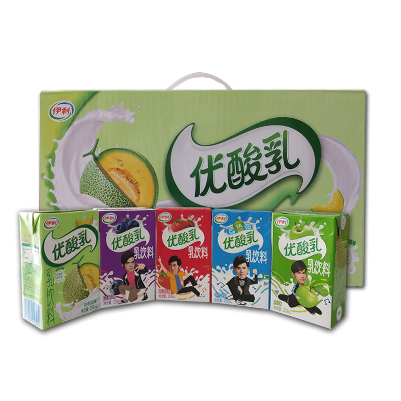 伊利优酸乳整箱250ml24盒原味草莓哈密瓜ad钙蓝莓蓝莓味