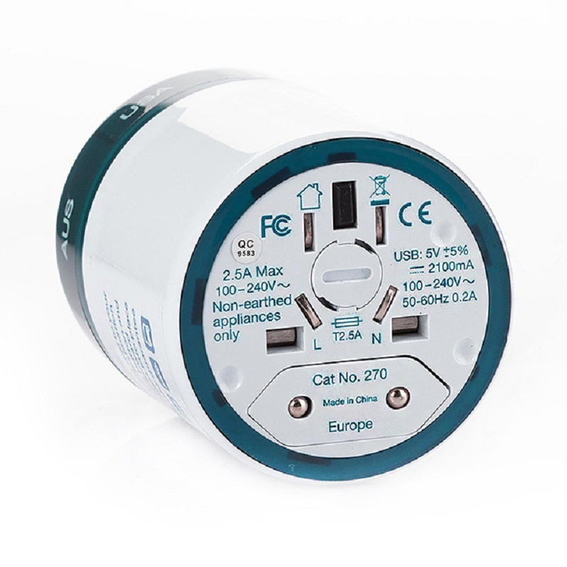 Travel Blue 蓝旅 魔方环球通用转换插座 +2×USB270绿色高清大图