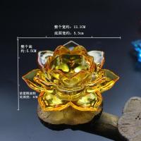 七彩水晶酥油灯莲花灯座琉璃玻璃防风烛台荷花灯供佛灯佛教用品