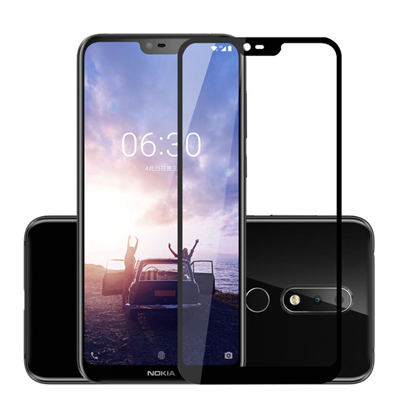 适用诺基亚X6钢化膜 手机膜 保护膜 Nokia x6全屏高清钢化玻璃膜 全屏膜黑色