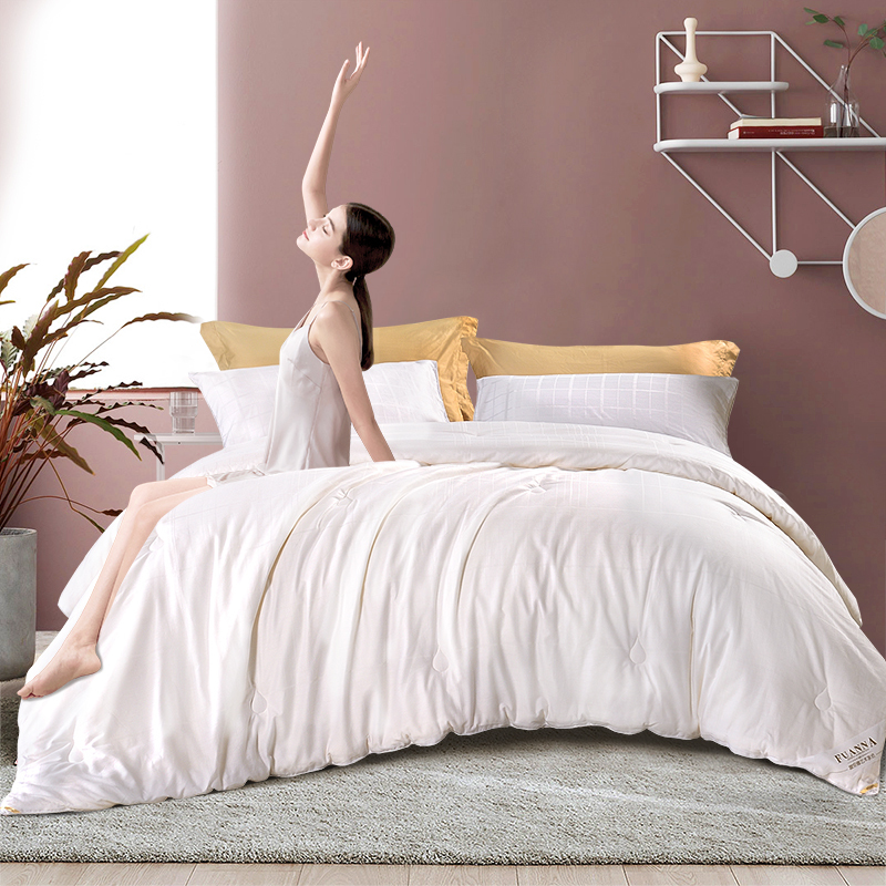 富安娜fuanna家纺蚕丝被冬抗菌保暖被芯春秋被单人双人冬季蚕丝被子