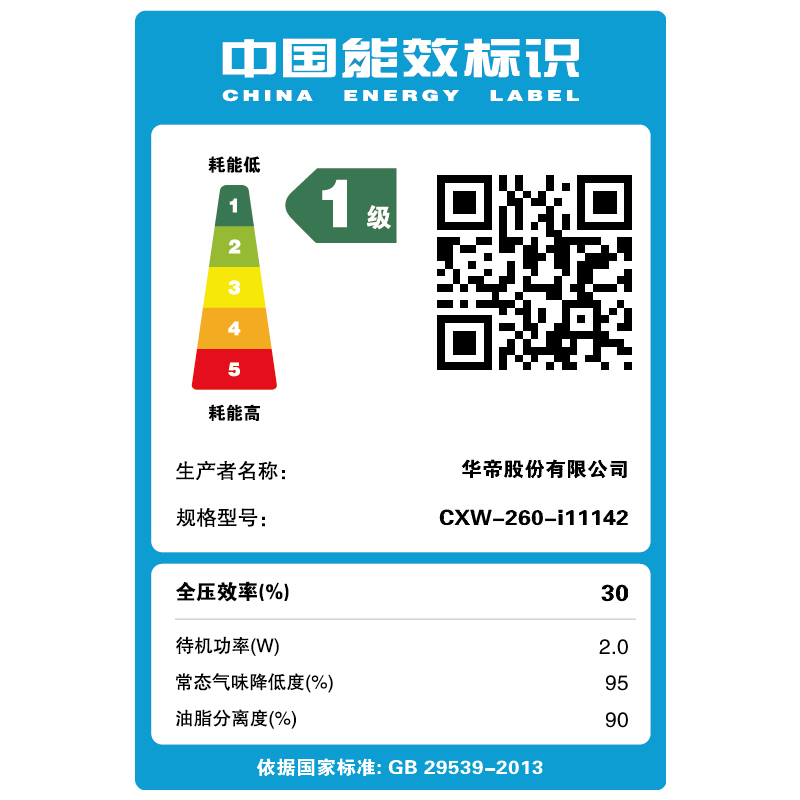 华帝(vatti) CXW-260-i11142升级24立方变频侧吸式抽油烟机挥手智控1000Pa强劲速排智感恒吸热水洗