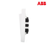 ABB开关插座 德宁雅白 三联/三位/三开单控86型开关面板AN103