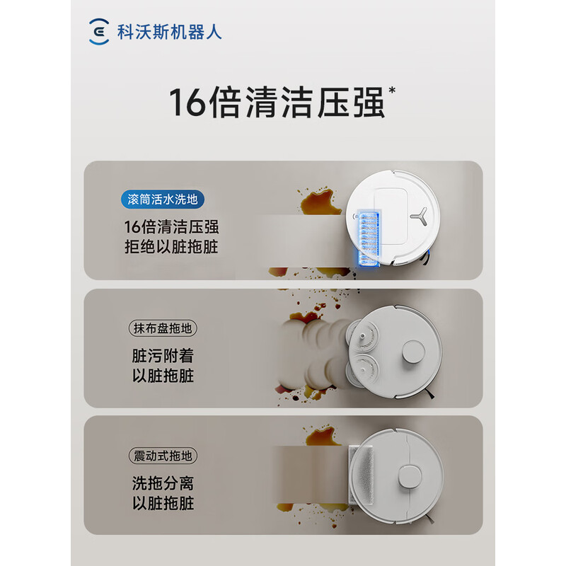 科沃斯 T80 扫地机器人扫拖洗烘一体自动清洗滚筒洗地机器人智能语音水箱版高清大图