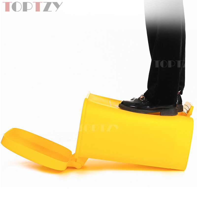 toptzy TZ4060423 医疗垃圾桶脚踏式垃圾箱黄色带盖废物回收箱 100升带轮款高清大图
