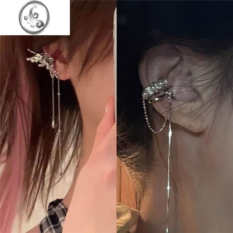 JiMi天使之翼耳夹女ins潮小众轻奢高级设计感蝴蝶流苏无耳洞耳骨夹女