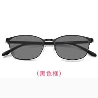 手机电脑感光变色看护目镜平光镜可配眼镜女防辐射眼镜近视眼镜|新款1-黑色镜框-变灰镜片 高清近视镜片[左右眼各175度]