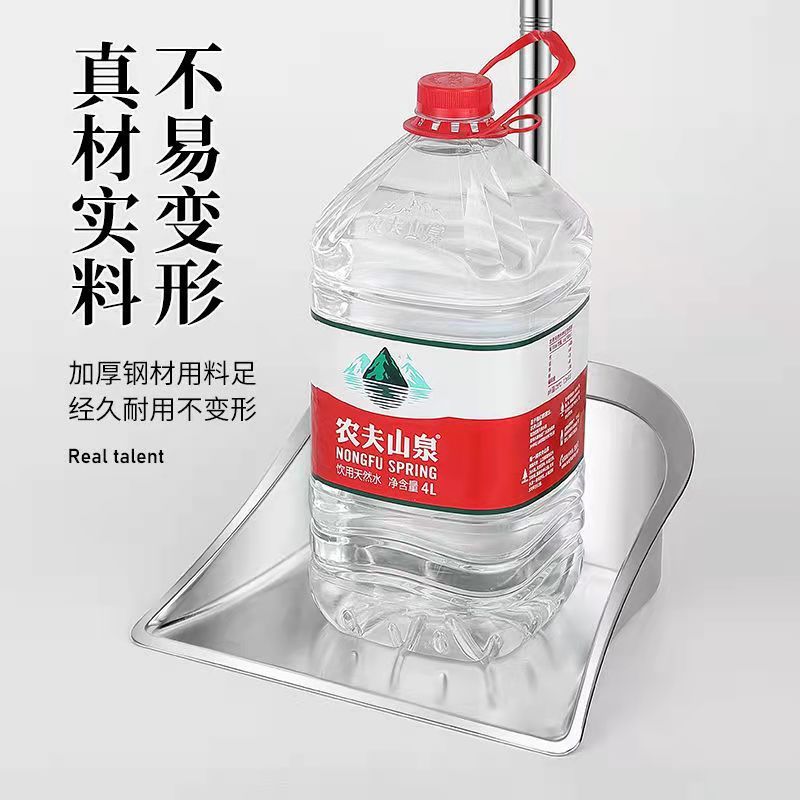 304不锈钢家用一体成型扫把套装 圆形[垃圾斗+不锈钢扫把]旗舰特厚款高清大图