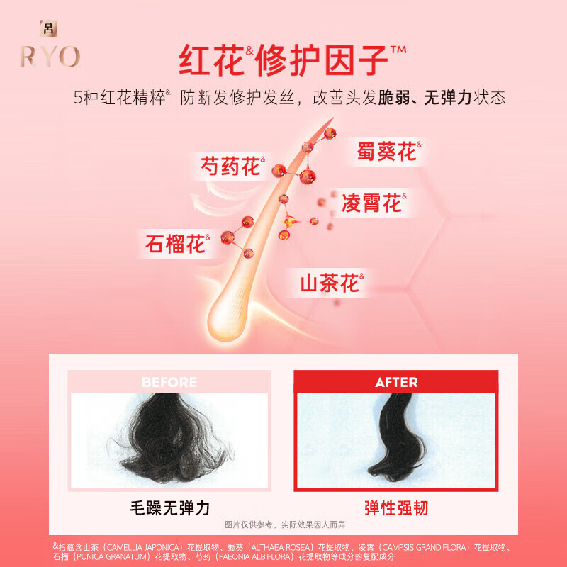 吕(Ryo)红吕洗发水护发素组合 柔顺改善毛躁干枯修护保湿 400ml*2高清大图
