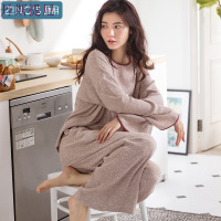 新款睡衣女秋长袖简约家居服套装宽松阔腿长裤女人居家服春