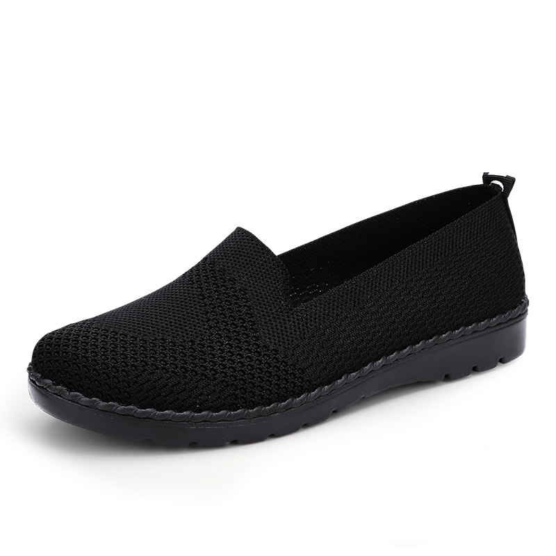 老北京软底布鞋女春夏季浅口黑色单鞋中老年人散步透气妈妈休闲鞋