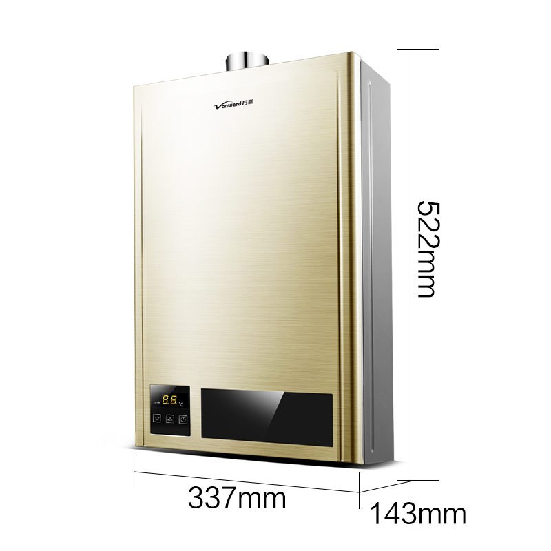 万和(Vanward) 12升燃气热水器 JSQ24-318W12 天然气热水器 支持恒温 66重安防智能氧护 家用正品