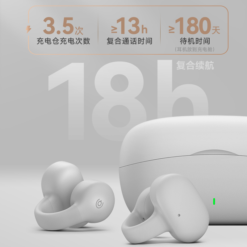 爱国者(AIGO) TWS蓝牙耳机耳夹式TX02白色高清大图