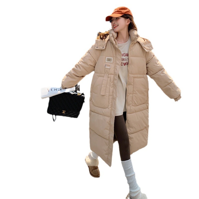 冬季新款棉服女韩版宽松中长过膝羽绒棉衣小个子活帽加厚棉袄外套高清大图