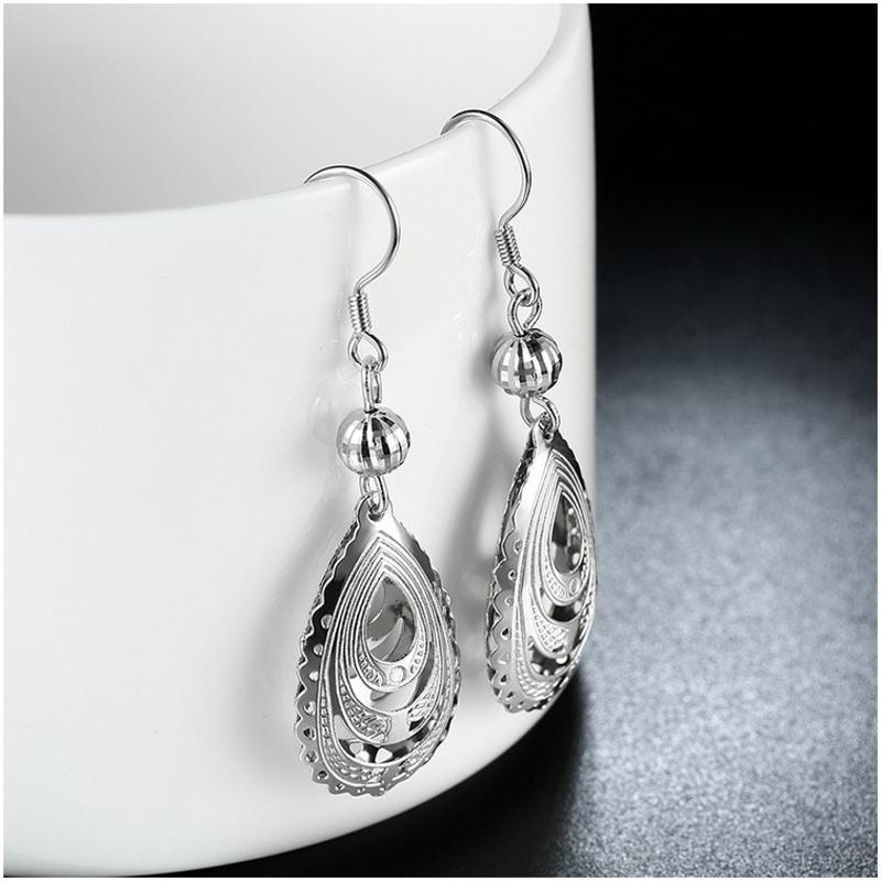E072 Silver Earrings 925纯银耳环日韩耳钉女气质长款简约防过敏送女朋友七夕情人节礼物