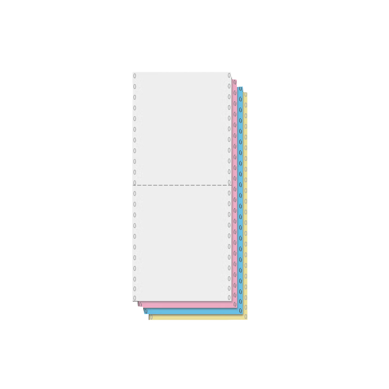 章楷 电脑打印纸120四联二等分 彩色 800页/箱高清大图