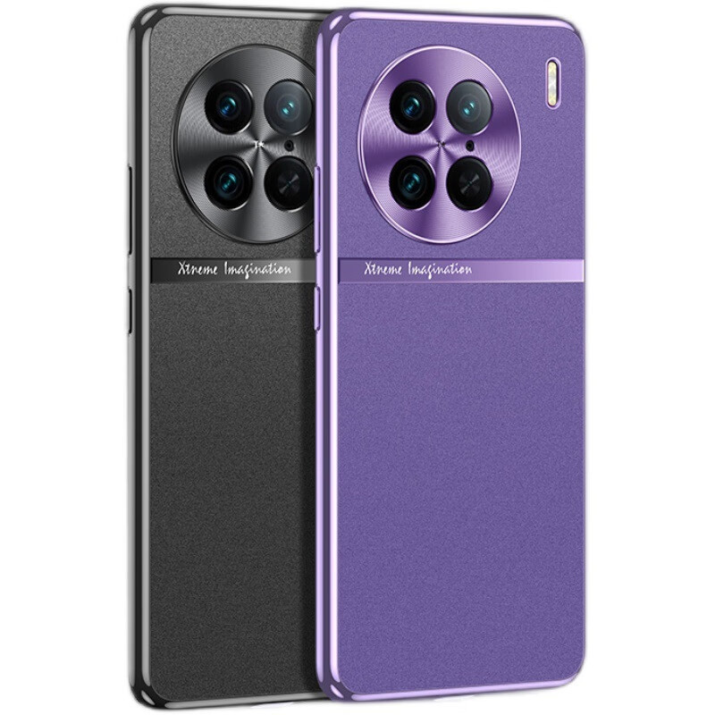安美宝 VIVO X90S手机壳vivoX90Pro新款电镀软边外壳金属护镜X90Pro+磨砂背板全包防摔保护套男女壳