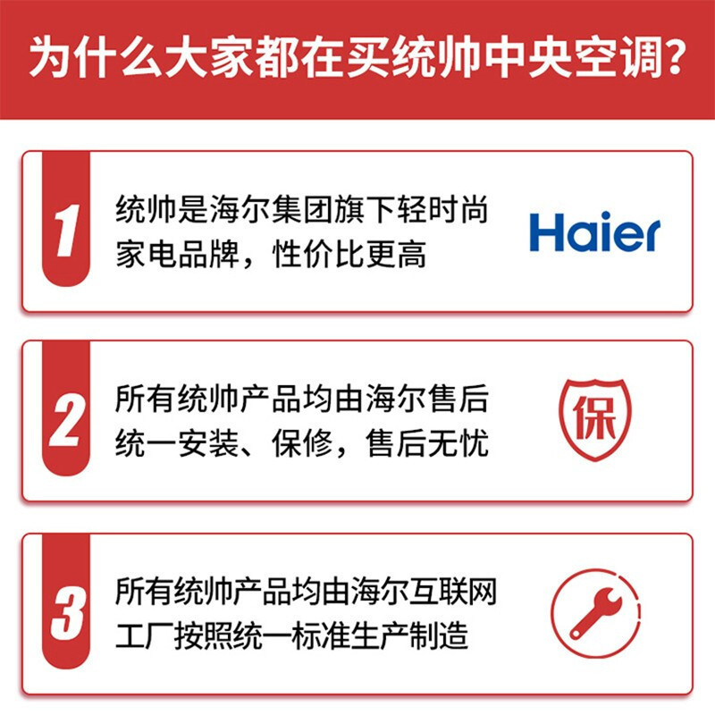 统帅(Leader)海尔出品 3匹风管机嵌入式 直流变频 3匹中央空调家用风管机一拖一健康自清洁家用客厅品牌压缩机含安装