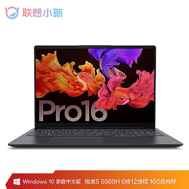 联想(Lenovo)小新Pro16锐龙独显版全面屏轻薄笔记本电脑(6核12线程R5-5600H 16G 512GB固态 2.5K 120Hz GTX1650 4G独显)灰[定制]