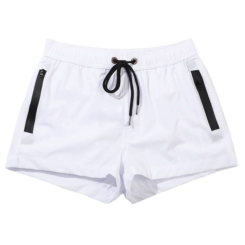 沙滩裤二分短裤男速干四面弹运动健身跑步拉链口袋休闲宽松游泳裤