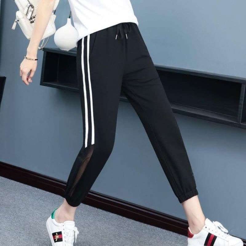 秋壳运动裤女秋夏季新款韩潮薄款灯笼裤宽松束脚哈伦裤休闲九分裤图片