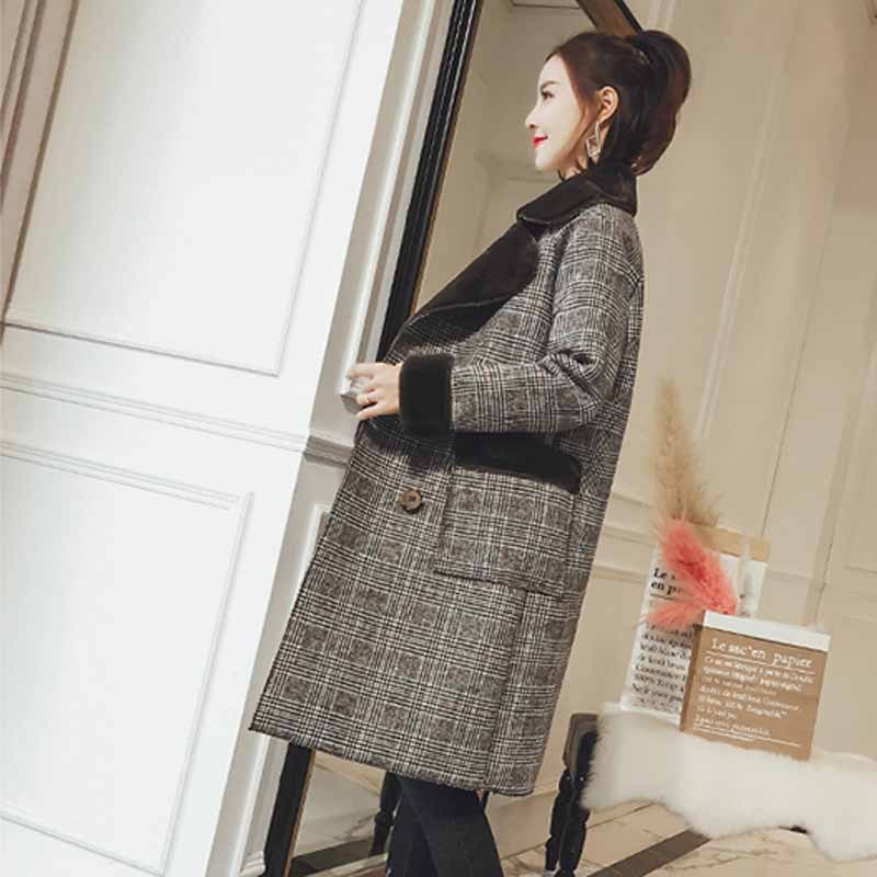 2017年新款女装 2018冬装厚泥子衣服中长款韩版离子毛呢外套大衣