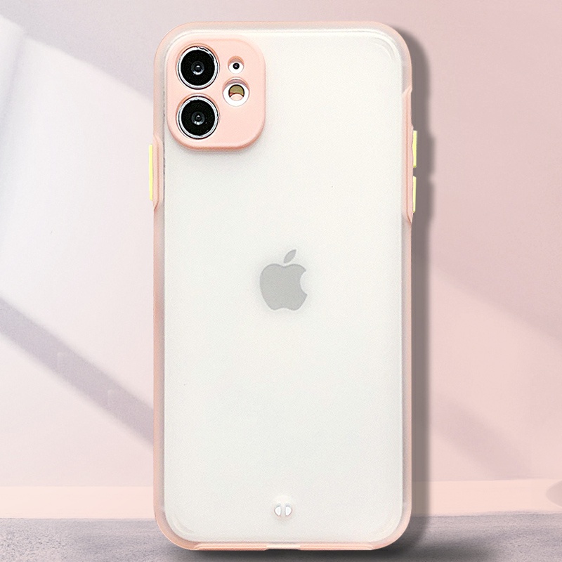 粉色轻薄边框se适用iphone11pro max苹果xr手机壳7/8plus镜头保护