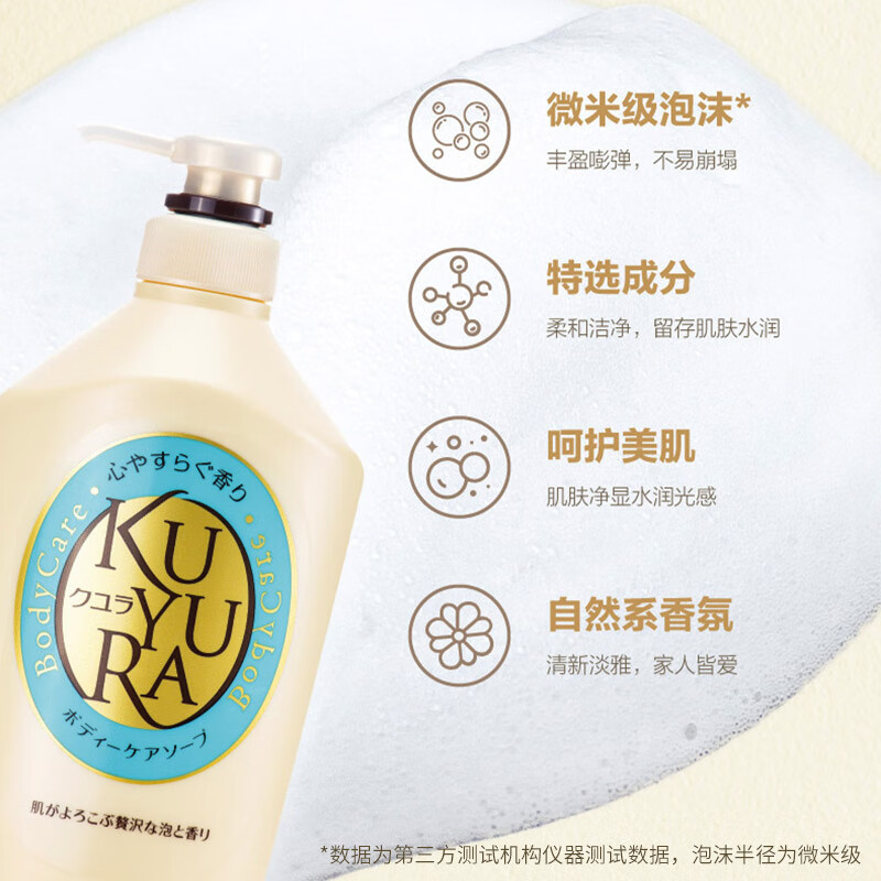 可悠然 沐浴露大黄瓶 恬静清香 550ml 美肌香氛滋润保湿持久留香沐浴乳