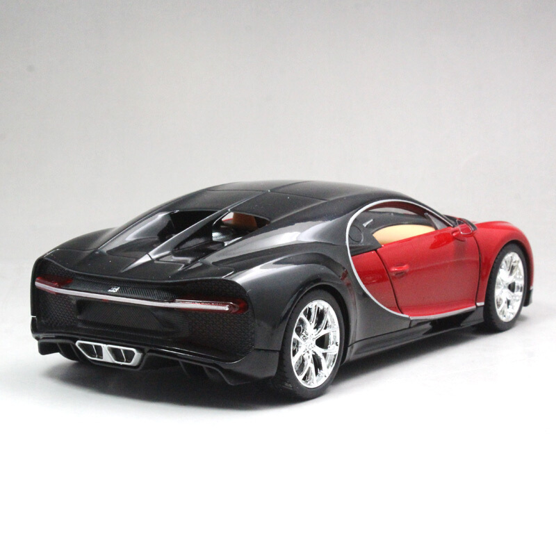 威利welly124布加迪chiron车模仿真跑车合金汽车模型摆件送生日暗夜红