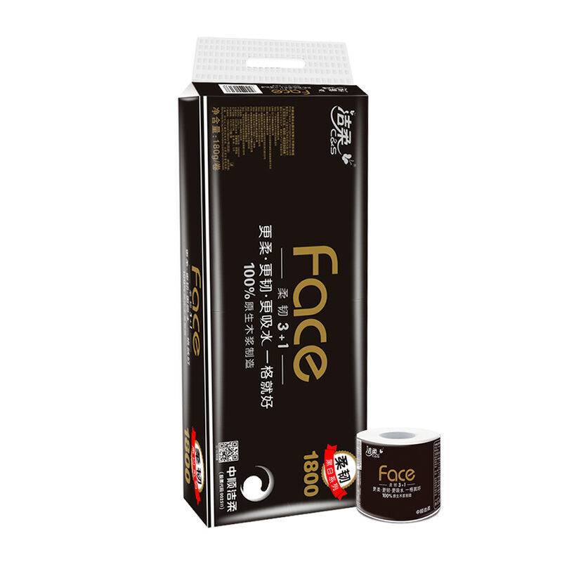 洁柔BJ095-10卷筒卫生纸4层/10卷/提6提/箱黑(单位:提)