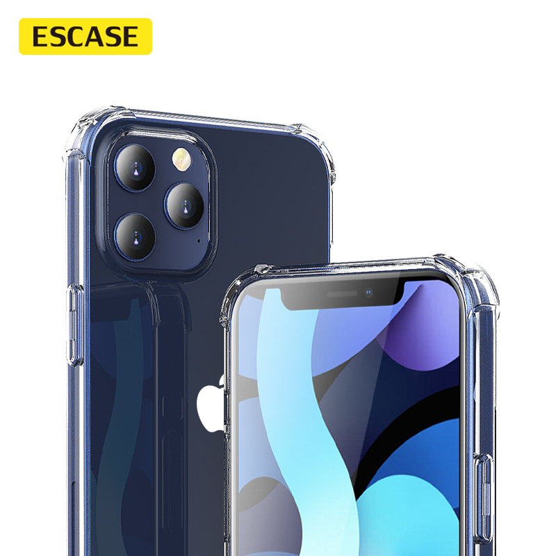 ESCASE 苹果12手机壳iphone 12mini/Pro/ProMax保护套全包防摔透明硅胶软壳升级气囊简约男女款