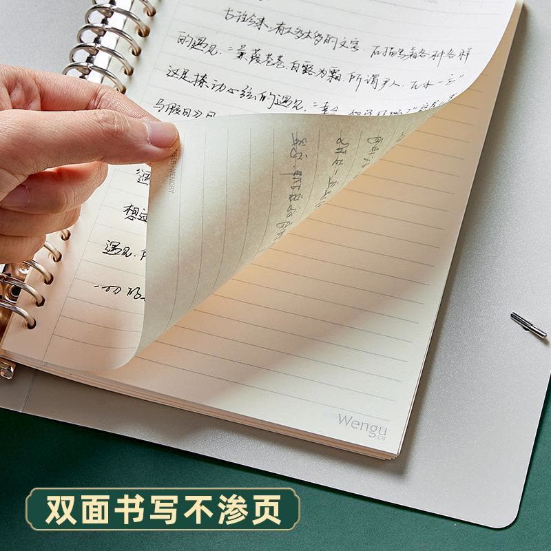 韶华复古活页本b5笔记本子简约可拆卸扣环线圈笔记本a4尔横线 A5横线1本/棕色图片