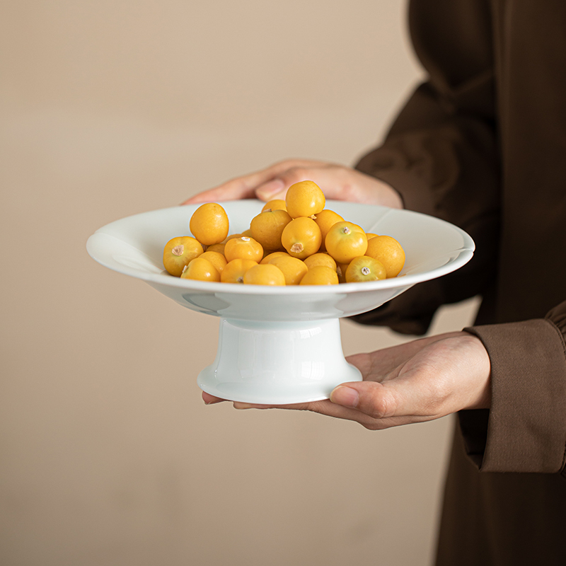 苏氏陶瓷(SUSHI CERAMICS)青瓷繁花似锦侧把壶果糖盘功夫茶具套装