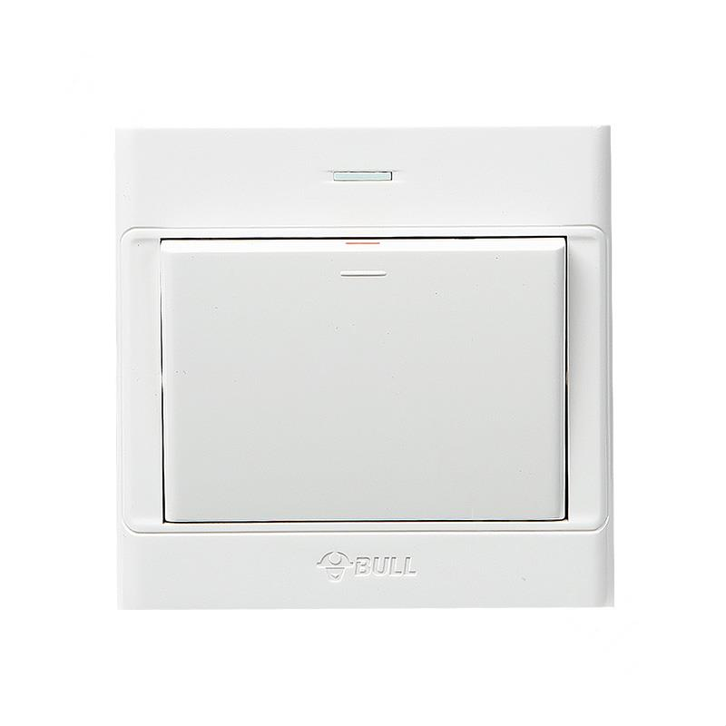 公牛bullgng32k211二位单极带荧光开关86型白色暗装二开单控包装数量1