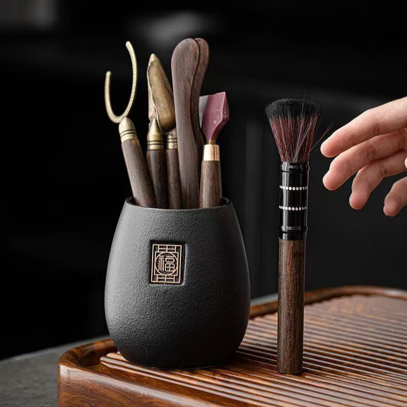 茶循 功夫茶具配件用品茶刀茶夹 黑陶--灯塔[茶道六君子]高清大图