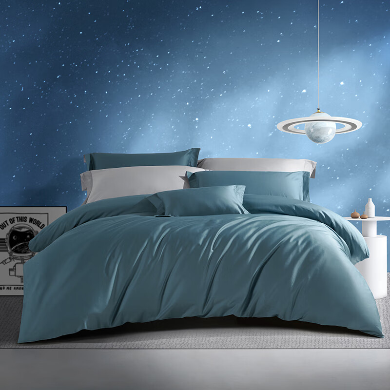 洁玉抗菌纯棉四件套60S套巾S 暮色海港 200*230cmDSF2-004