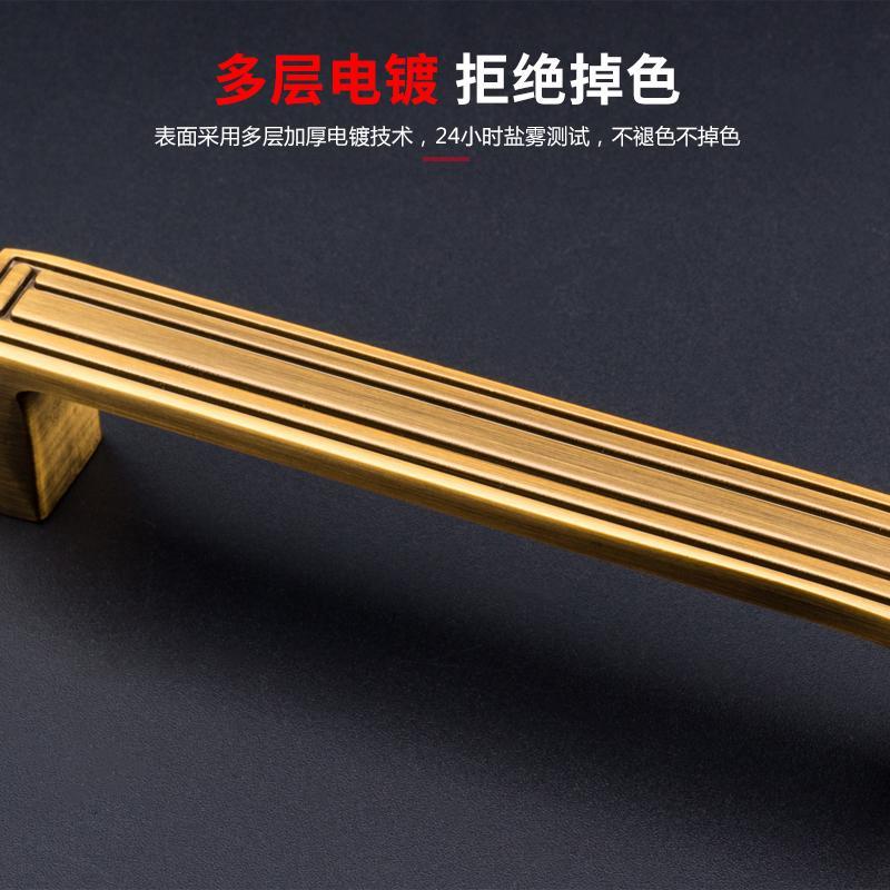 纯铜拉手仿古中式柜铜拉手新中式橱柜抽屉拉手衣柜把手黄古铜