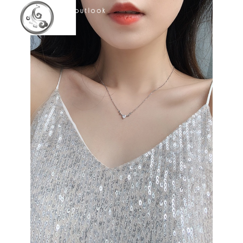 一路有你鹿项链女潮小众设计925纯银气质简约ins网红轻奢锁骨链女 JiMi