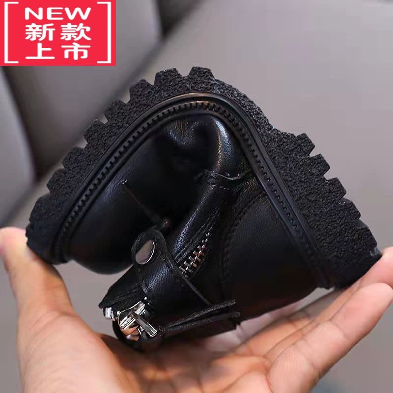 可莉允女童马丁靴2022新款皮靴加绒童鞋儿童靴子宝宝短靴小女孩鞋子图片