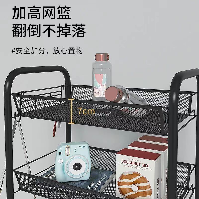小窝厘 简易书架落地款雅典黑6层带轮42.5*19*78cm