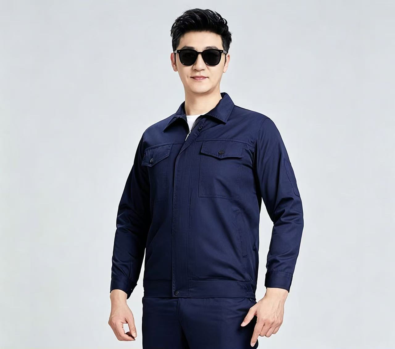 路安保夏季长袖工作服6681透气轻薄工作服套