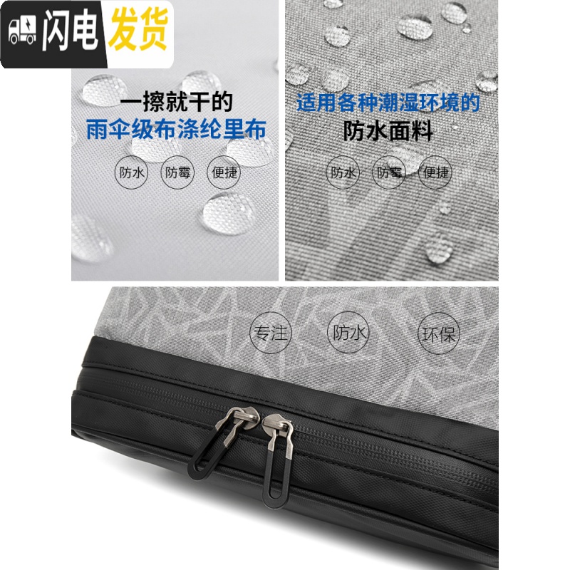 三维工匠男士洗漱包商务出差便携尼龙防水洗簌收纳包干湿分离化妆包高清大图