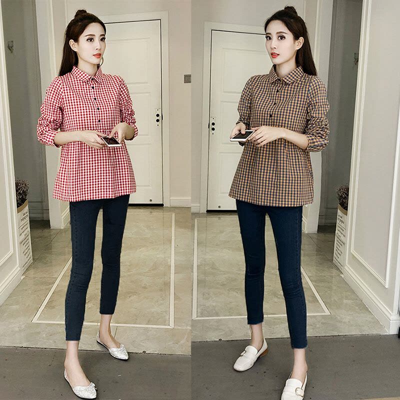 迪鲁奥(DILUAO)儿童乐园孕妇秋装套装时尚款装衬衫秋季洋气长袖上衣潮款裤子两件套图片