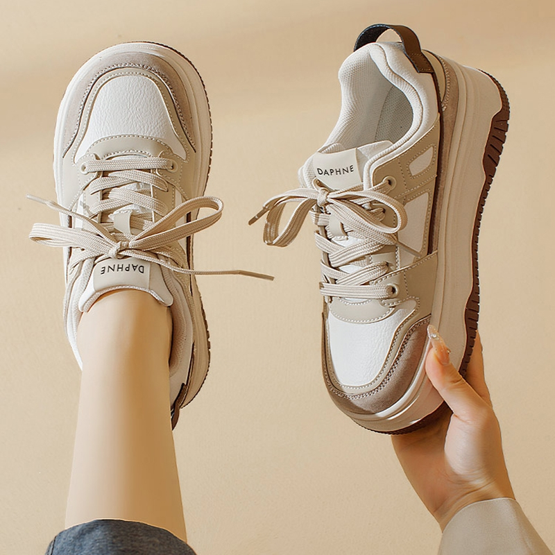 闪电客真皮板鞋女春秋厚底复古软底休闲运动鞋学生小白鞋