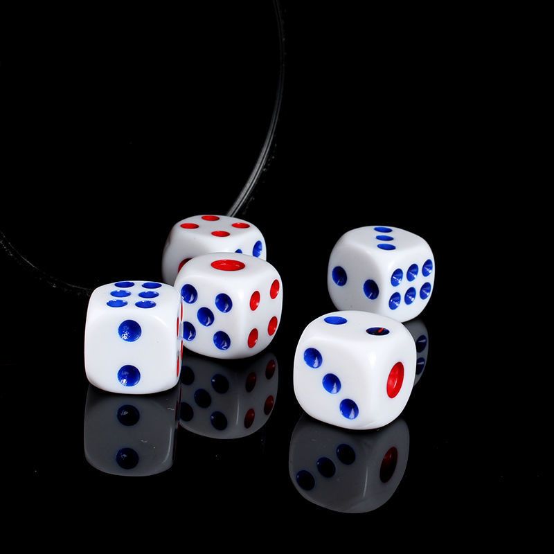 色子骰粒筛子数字色粒塑料骰子ktv酒吧用品夜场喝酒骰子100粒包u1